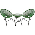 ACAPULCO - Ensemble de 2 fauteuils et table basse vert(Vert)
