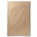 Tapis en microfibre beige avec motifs en relief 120 x 80 x 1cm