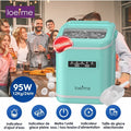 Machine à glaçons verte 12kg/24h, réservoir 1.4L, 9 glaçons en 6min, silencieuse, autonettoyante, 2 tailles de glaçons, avec poignée(Vert)
