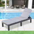 Bain de soleil -Chaise longue de jardin avec coussin gris, inclinable multi-positions,, pour piscine, terrasse et extérieur(1 Transat)