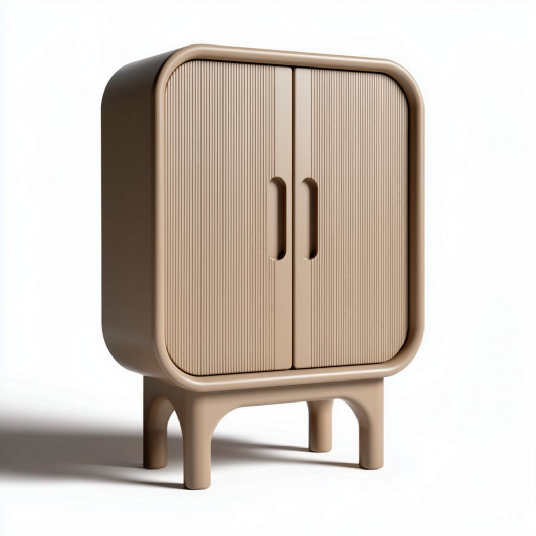 Cabinet en plastique beige avec portes battantes dimensions 80 x 40 x 100cm