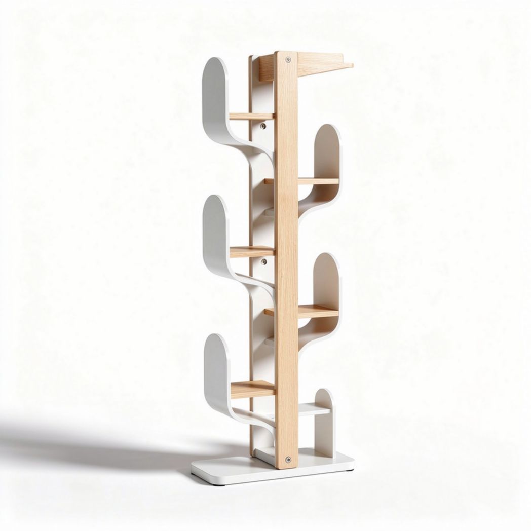 Étagère en bois et métal pour rangement de livres 20 x 20 x 120cm