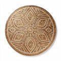 Tapis rond en jute décoratif beige motif géométrique 50 x 50 x 1cm