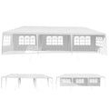 COSTWAY Tonnelle de Jardin Imperméable 3x9M-5 Parois Amovibles-Fenêtre Transparente sur Côté-pour Fêtes,Mariage,BBQ de Plage(-/3x9M/avec 5 Murs)