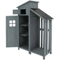Abri de jardin - remise pour outils -124x46x174cm - Toit Imperméable et durable - Bois de qualité - gris(Bleu)