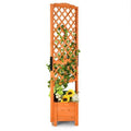 COSTWAY Jardinière sur pied avec Treillis en Bois de Sapin 54,5x52x180CM Bac à Fleurs avec Trous de Drainage pour Plantes(54)