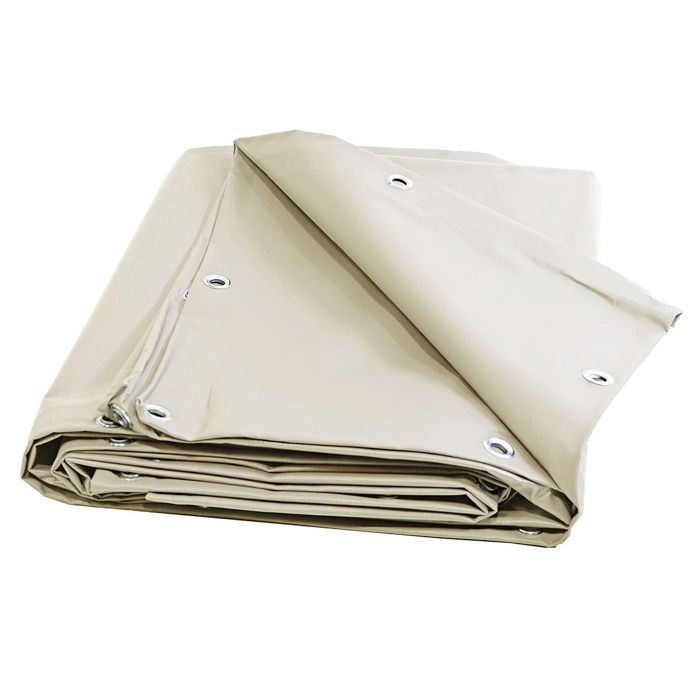 TECPLAST Bâche pour Carport Ivoire 2x2 m XP640CP - Garantie 10 ans - Toile PVC étanche pour abri de voiture - Made in France(Ivoire/10 x 12 m)