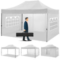 Tonnelle Pliante 3x4.5m - Tonnelle de Jardin étanche Stable avec 4 Parois latérales pour Réception,Blanc(Blanc)