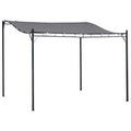 Outsunny - pergola tonnelle de jardin - Métal - 297x297x250cm - Gris(Gris)
