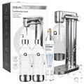 AQUAFLOOW Machine à soda eau pétillante – acier – 2 bouteilles de 0,8 l – cylindre CO₂ inclus - Réglage d'intensité des bulles(Machine + 2 bouteilles + Cylindre de CO2)