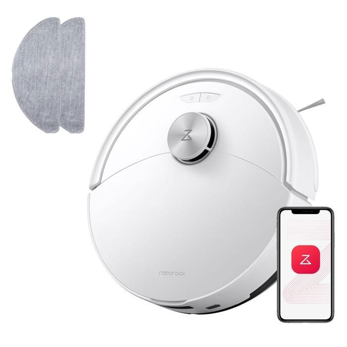 Roborock Q10 S5 Set  Aspirateur Robot 10000 Pa Aspiration, Anti-emmêlement,Levage des Serpillères de 8 mm, Évitement(Q10 S5 Blanc)