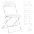 Lot de 10 chaises pliantes blanches en plastique, chaises pliantes portables pour jardin extérieur(Blanc/Lot de 2)