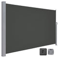 Store Latéral 160 x 400 cm, Brise-Vue Rétractable, Auvent extérieur, Résistant aux Intempéries, pour Jardin, Terrasse,Gris foncé(Gris foncé/160 x 400 cm)