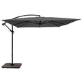 Parasol déporté 3x3m et 4 dalles à remplir acier gris Genova - Oviala(Ecru)