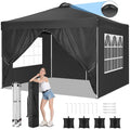 Tonnelle 3x3 - Tonnelle Pliante de Jardin Imperméable avec 4 Parois Latérales - Noir(Blanc/3 x 3 m)