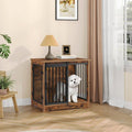 69 cm Cage pour Chiens, Table d’Appoint, Niche Moderne pour Chiens, Cage pour Chiots, 2 Portes, 69 × 49 × 64,5 cm, Marron Rustique(Marron rustique)
