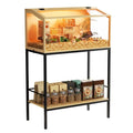 Cage à Hamster en Verre Trempé - Cage pour Rongeurs avec Étagère Inférieure, Éclairage LED Intégré, 80x39.6x116cm(80 x 39)
