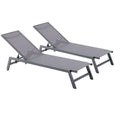 PRATO - Lot de 2 bains de soleil gris en aluminium(Gris)