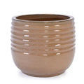 Pots de Fleur en Céramique - 34,6x31 cm - Grand Bac à Fleurs avec Trou de Drainage - Vase Design - Marron Clair(20 x 17 cm)