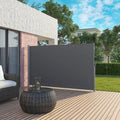 SONGMICS Paravent extérieur 160 x 350 cm (H x L), Store latéral pour Balcon et terrasse, Pare-Soleil, Gris foncé GSA165G02(Gris anthracite/160 x 350 cm/Acier)