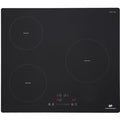 Plaque induction 3 foyers CONTINENTAL EDISON 6200W - 59 x 52 cm - 3 timers - 3 boosters - noir(3 feux)