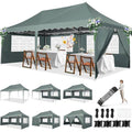 Tonnelle Barnum Pliante 3x6 de Jardin Extérieur avec 6 Parois, Sac à roulettes et 4 Sacs de Sable, Imperméable et UV50+, Gris(Blanc)