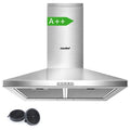 Hotte Aspirante 60cm Comfee - 400 m³/h - Classe A++ - 2 Filtres à Charbon - 3 Vitesses - Recyclage  Évacuation - LED lampe - Inox(Hotte inox/Largeur : 60 cm/A++)